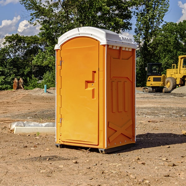 how often are the portable restrooms cleaned and serviced during a rental period in Stonewall County